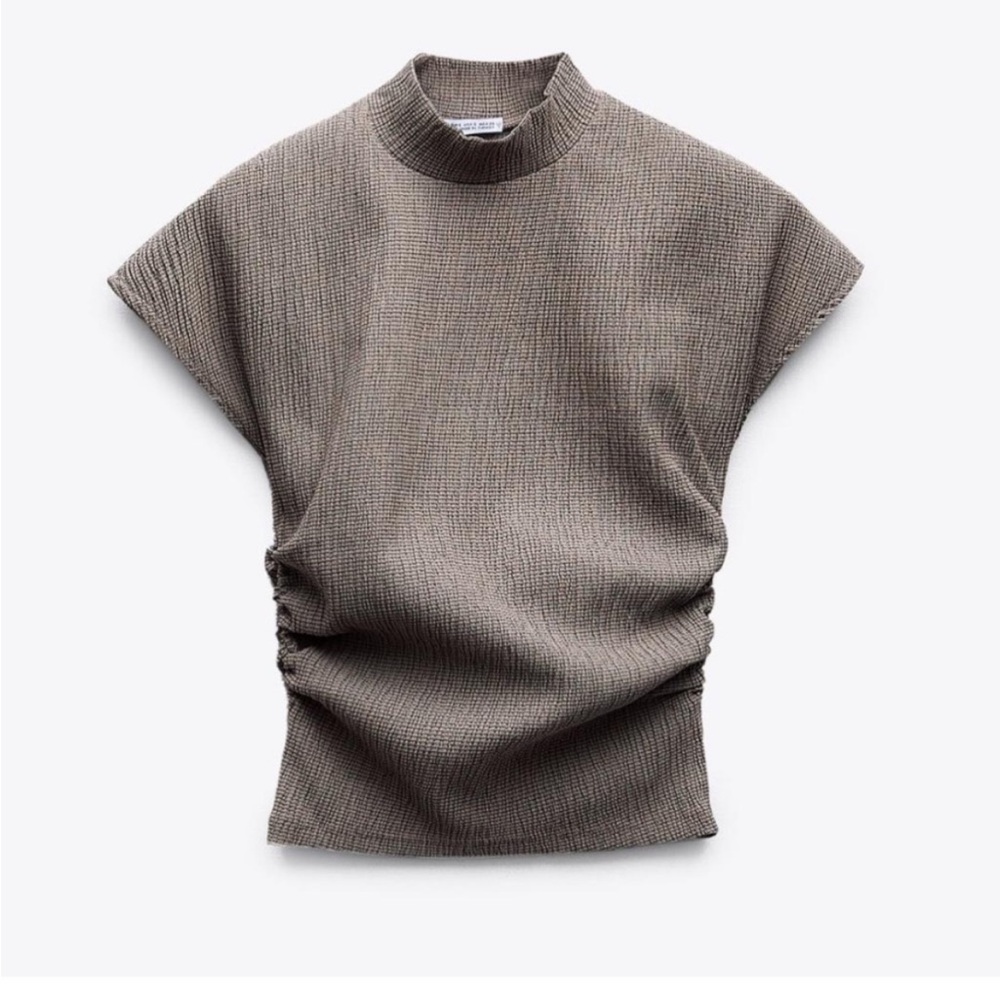 Zara Gray Textured Top
